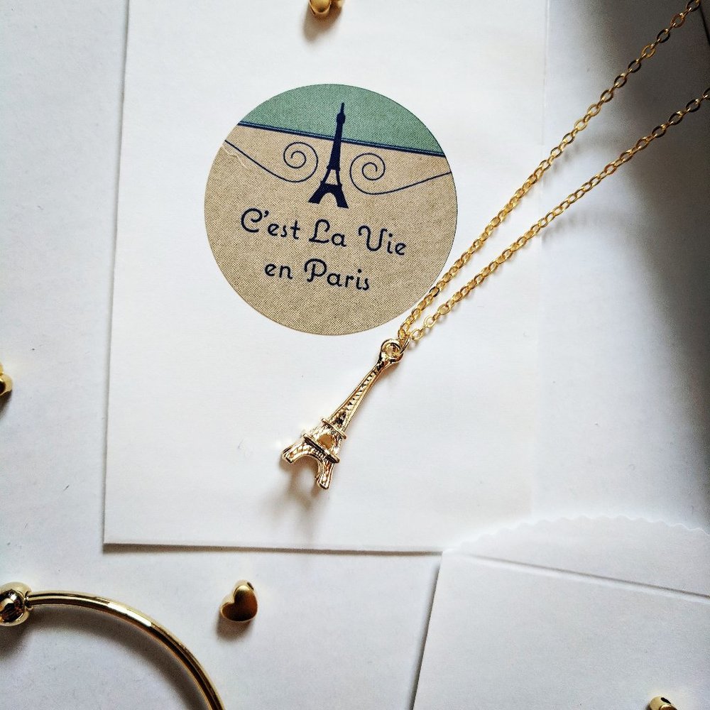 Gold Eiffel Tower Necklace